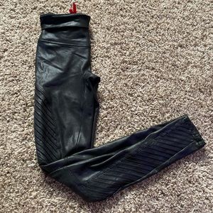 Spanx Faux Leather Moto Leggings